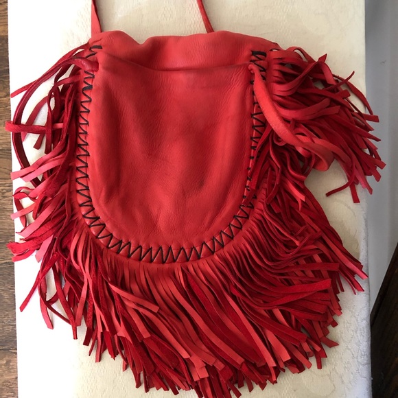 Vintage Leather Fringed Shoulder Bag 🌶🥊 - Picture 8 of 11